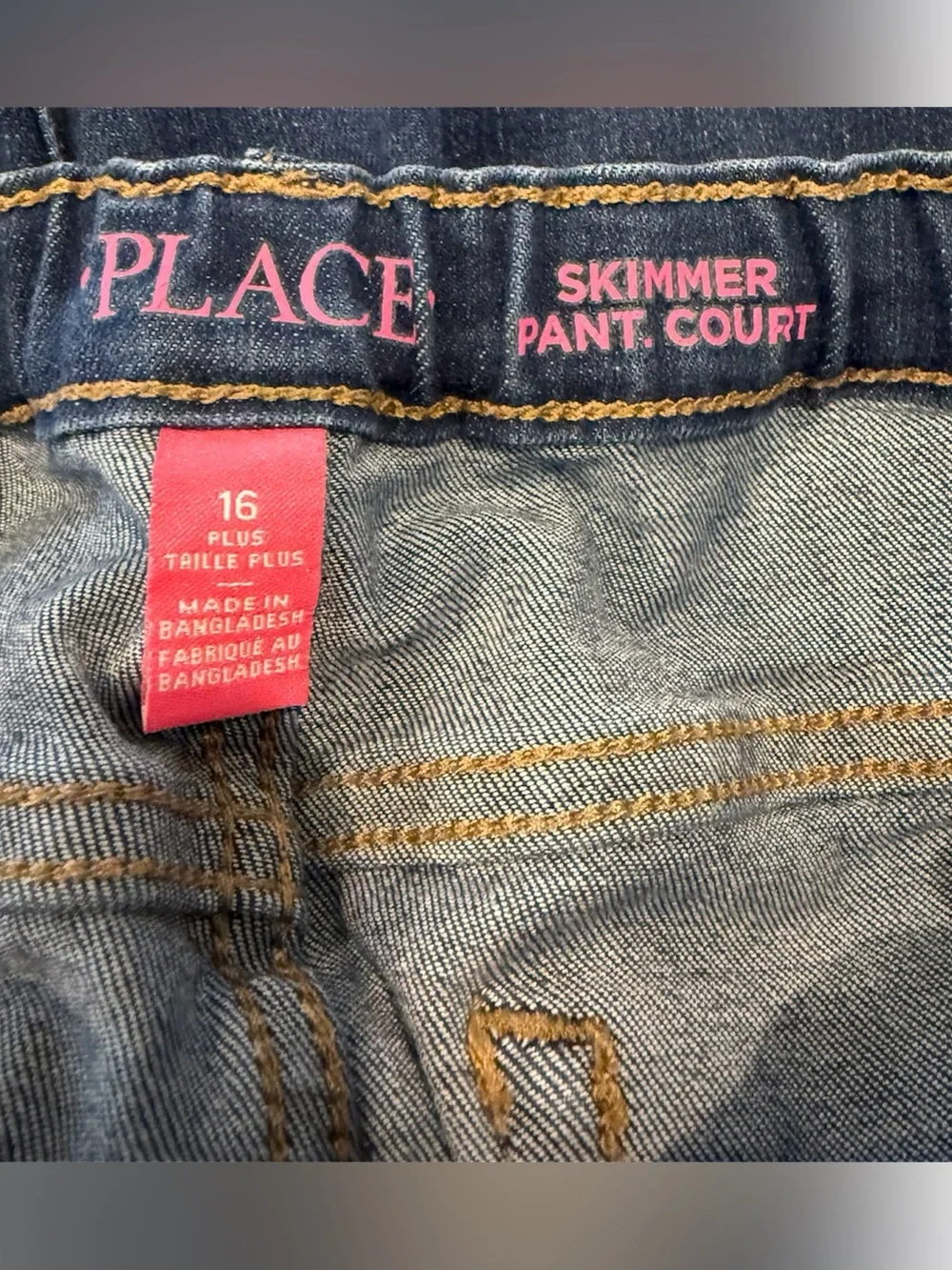 The Children’s Place Skimmer Pant Court Denim Bermuda Shorts Girls 16 Plus